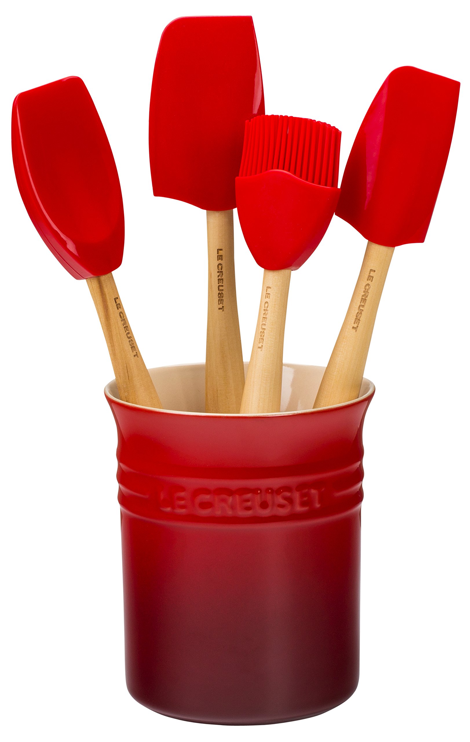 le-creuset-classic-contenitore-con-4-spatole-da-cucina-in-silicone-1-1-l-confezi image 1