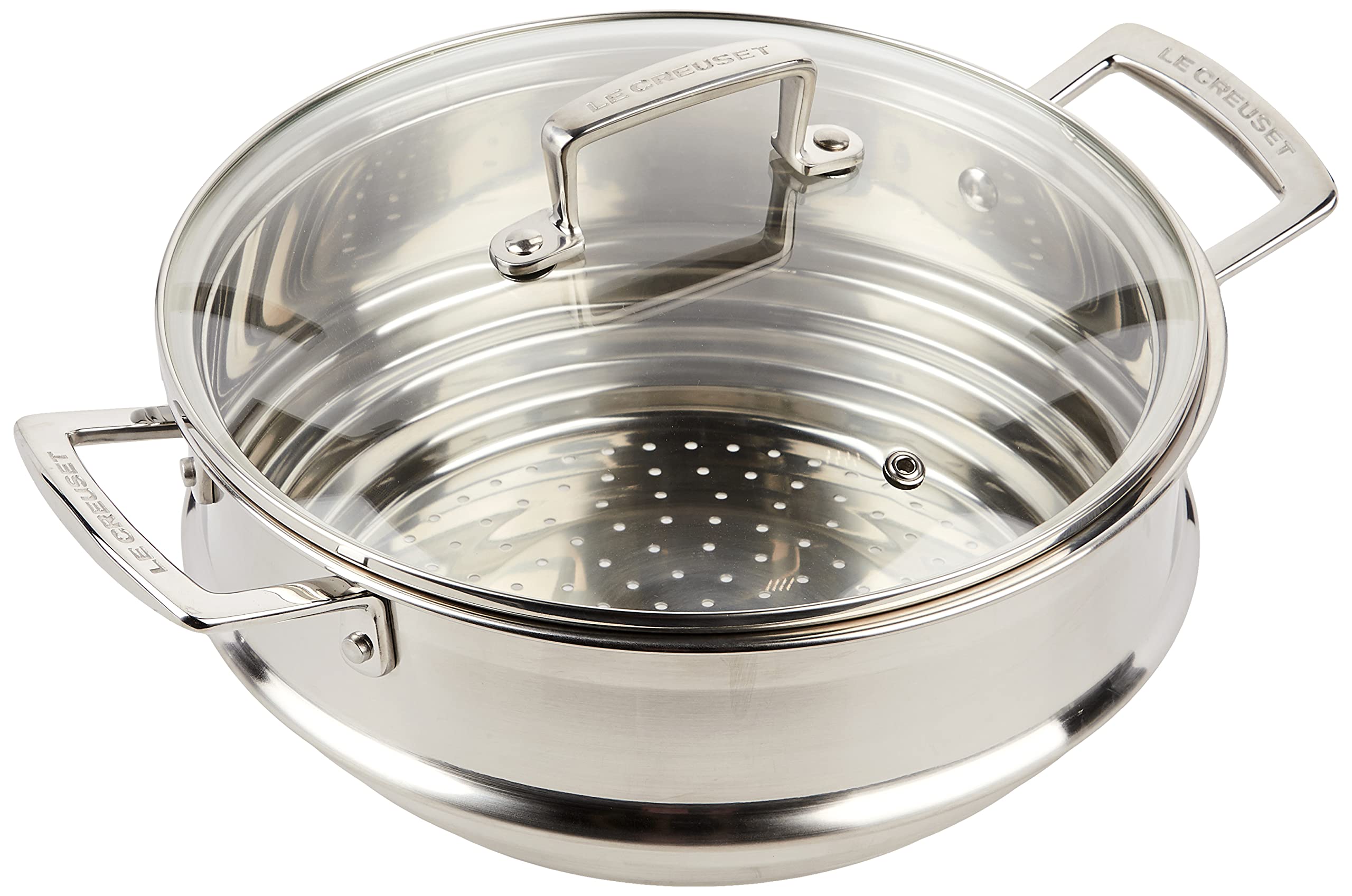 le-creuset-cestello-per-cottura-al-vapore-grande-in-acciaio-inox-con-coperchio-i image 1