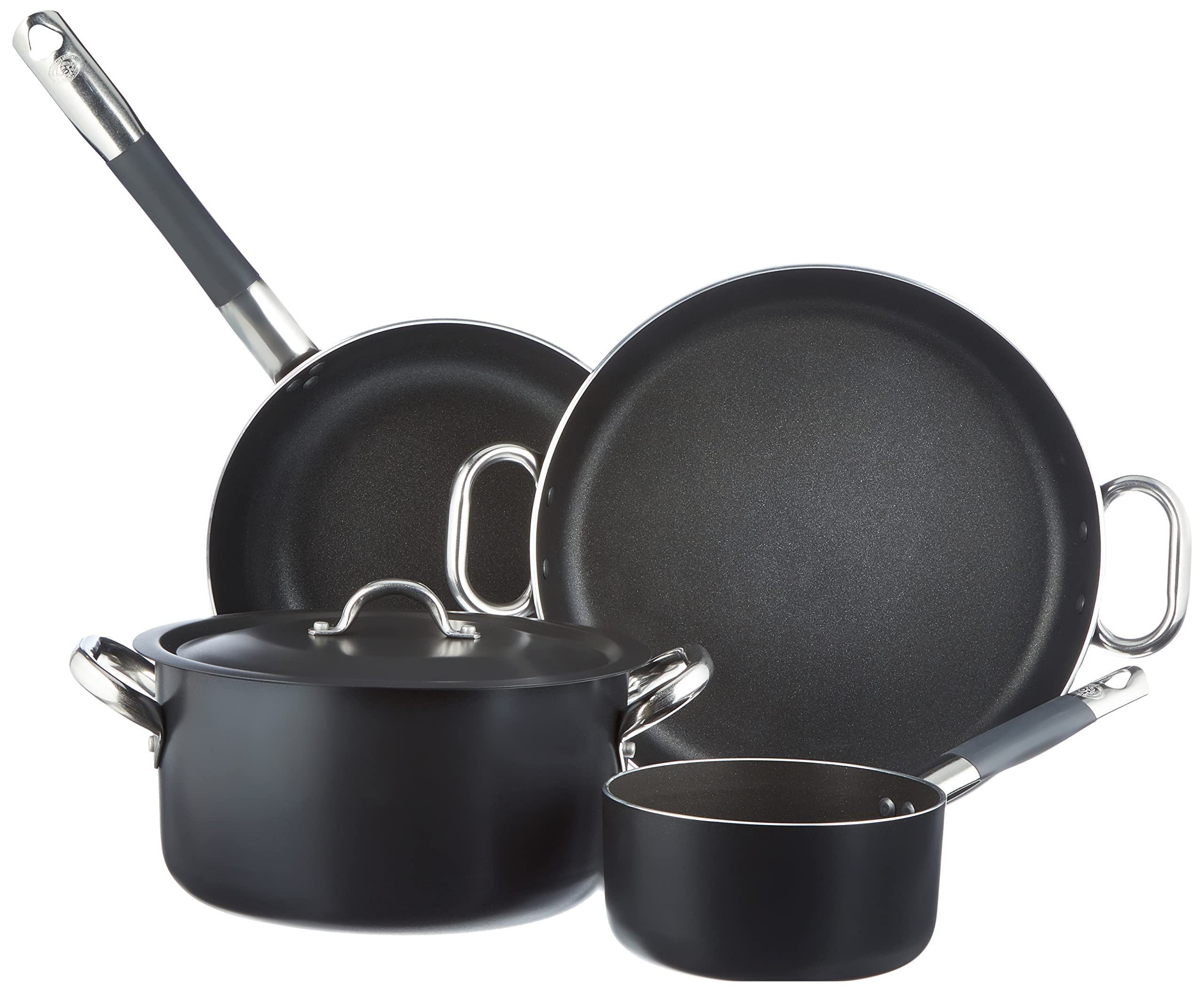 pentole-agnelli-all-black-set-per-4-persone-5-pezzi-in-alluminio-antiaderente-3- image 1